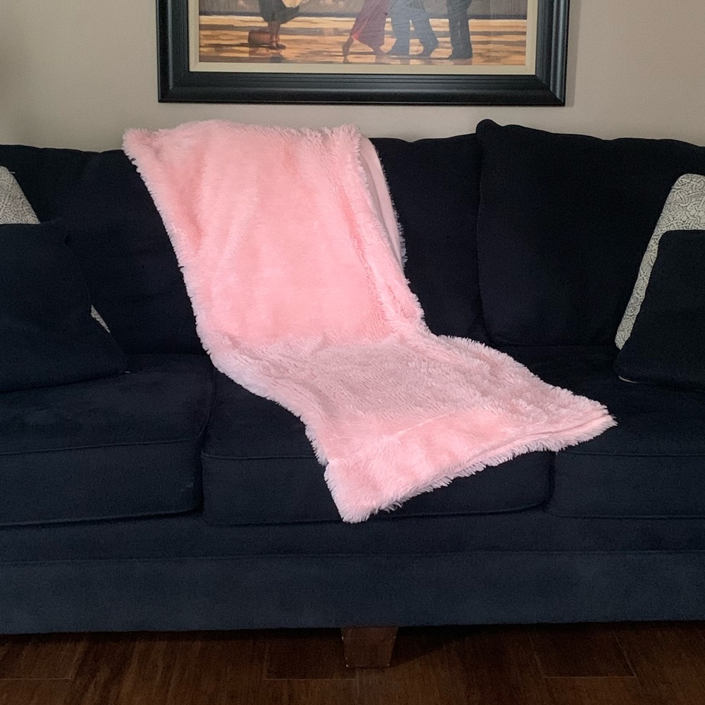 Pink fuzzy blanket